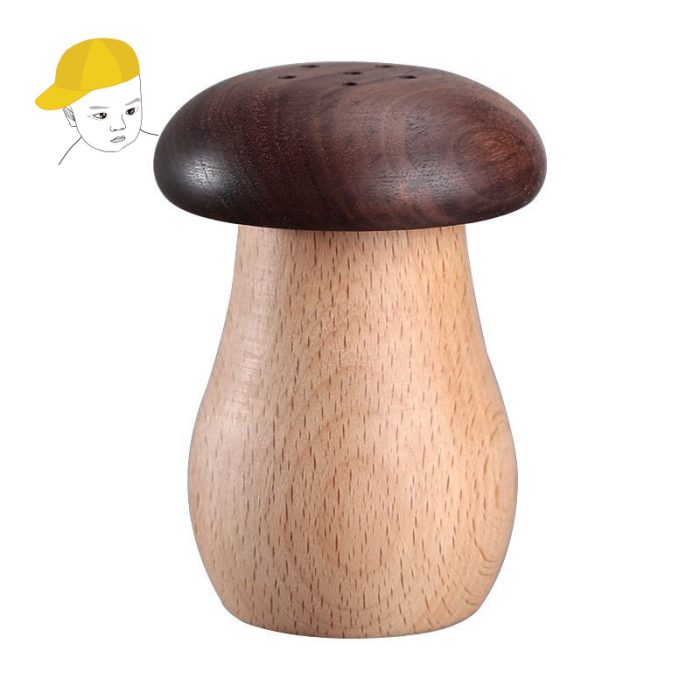 Wooden mushroom toothpick box