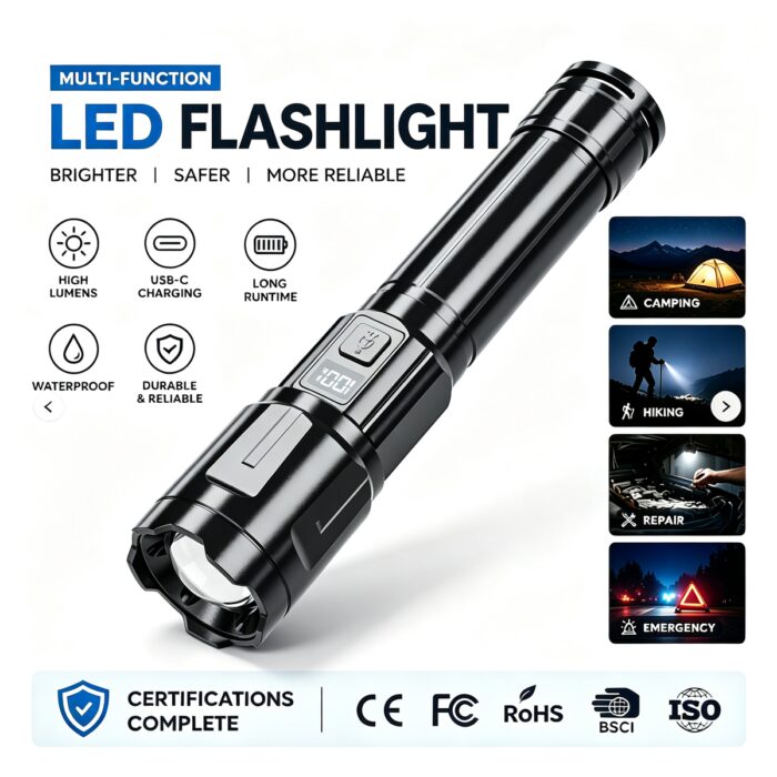 Manufacturer Wholesales High-power LED Flashlights Variable