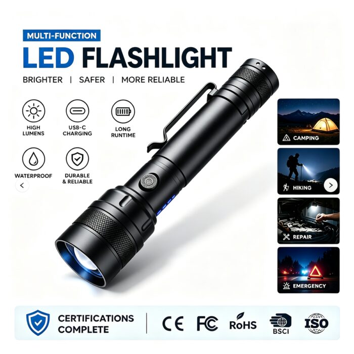 Wholesale Aluminum Alloy Emergency Flashlight High Lumen