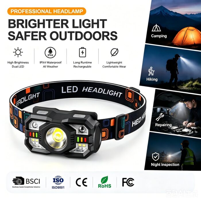 Manufacturer Wholesale Camping Night Fishing Headlamp